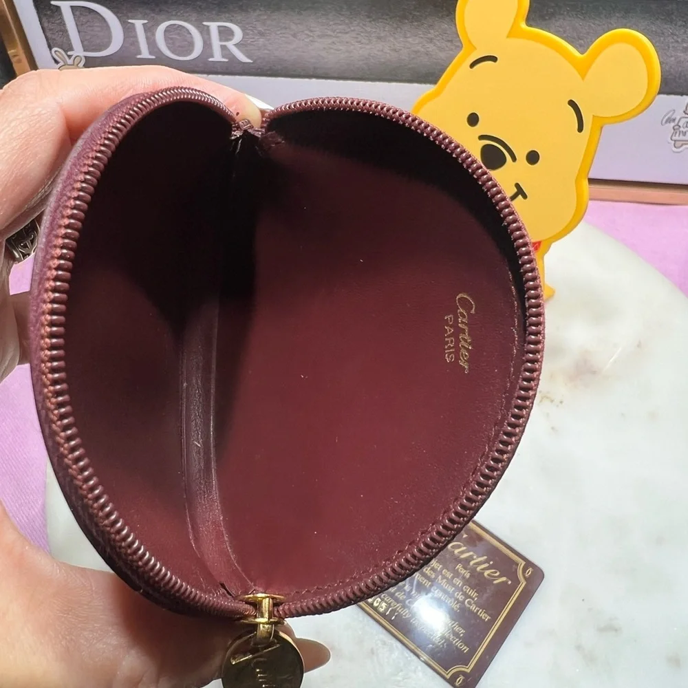 Cartier Burgundy Leather Coin Purse EUC